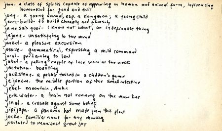 Lynne’s Possible J words